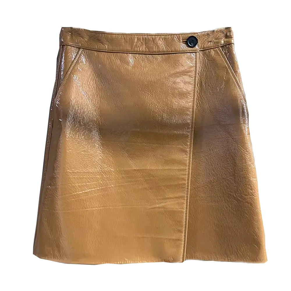 Skirt Women Genuine Leather Skirt Streetwear Party...
