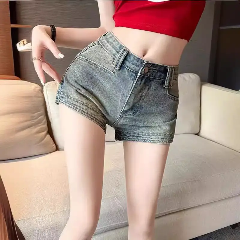 Ultra-Short New Arrival Women's Sporty Casual Tight Thin Jeans Shorts