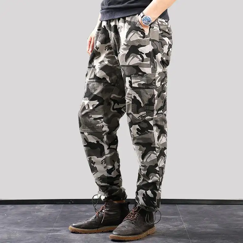 Men's Loose Casual Cargo Trousers Outdoor Hiking Work Pants