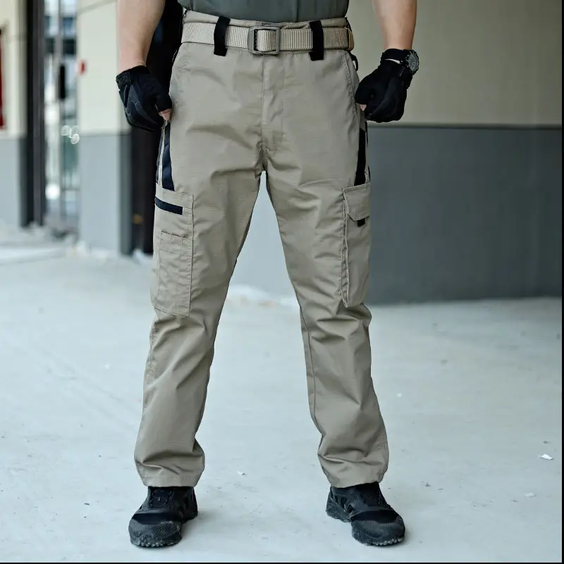 Men's Quick-Dry Cargo Pants Outdoor Waterproof Multi-Pocket Wear-Resistant Trousers