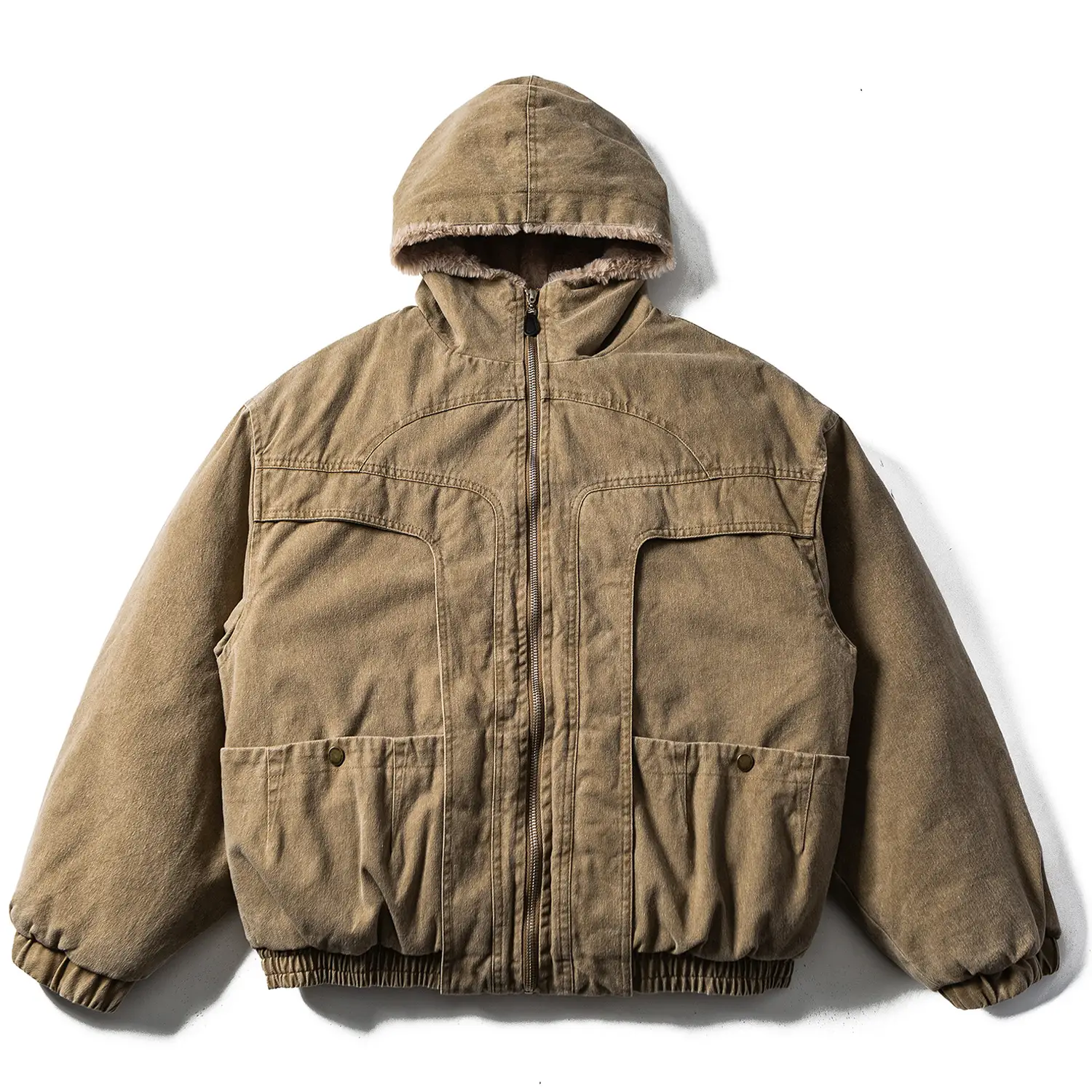 Men Jackets Thicken Fleece Warm Parkas Coats Vinta...