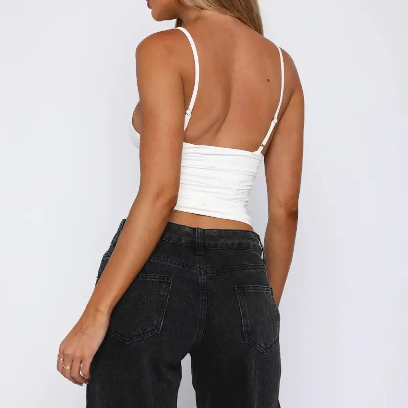 Slim-Fit Solid Color Camisole Sexy Tank Top