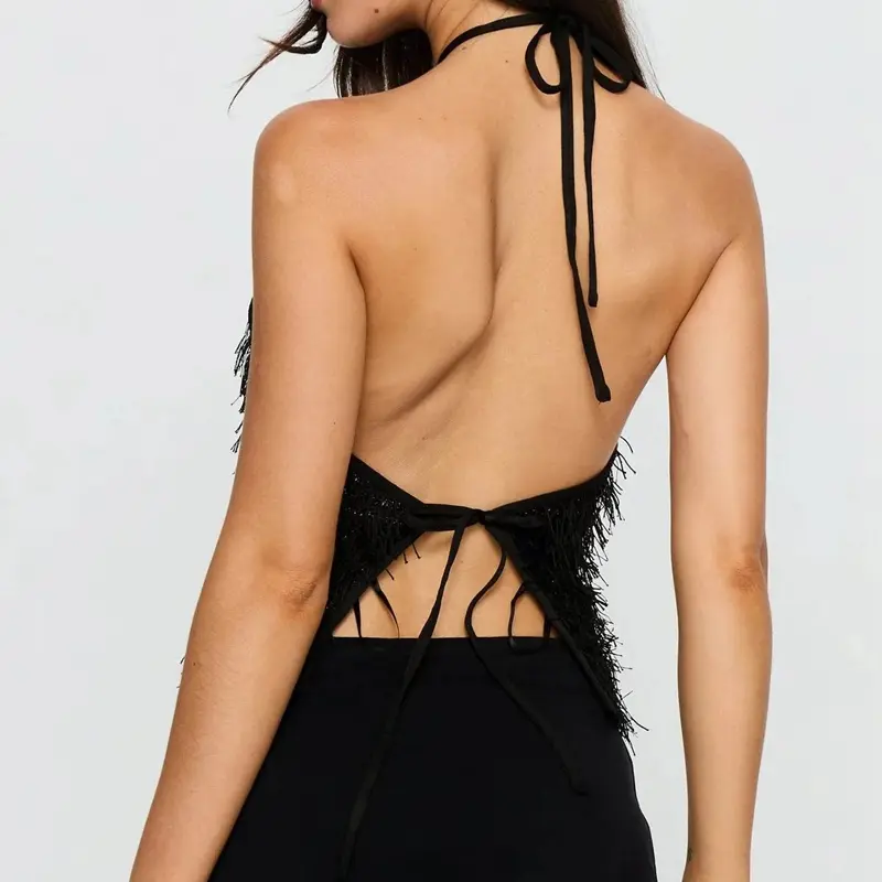 Women's Backless Tie-Up Crop Top