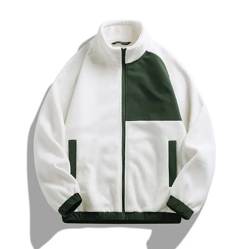 Polar Fleece Jacket Men's Warm Coat Imitation Sherpa Sweatshirt Fleece Thick Cardigan Men's Winter Coat Double Flannel Jacket