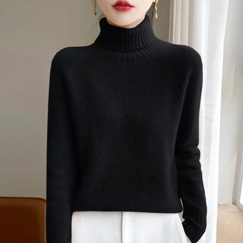 Sweater Women's High Lapel Loose Slim Warm Knit Bottoming Sweater
