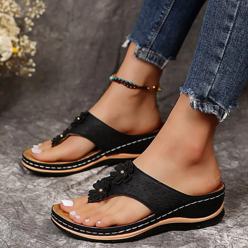 Flower Decoration Women's Wedge Sandals Casual Comfortable