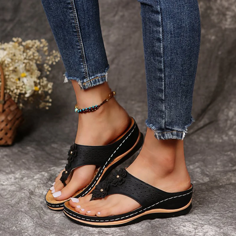 Flower Decoration Women's Wedge Sandals Casual Comfortable