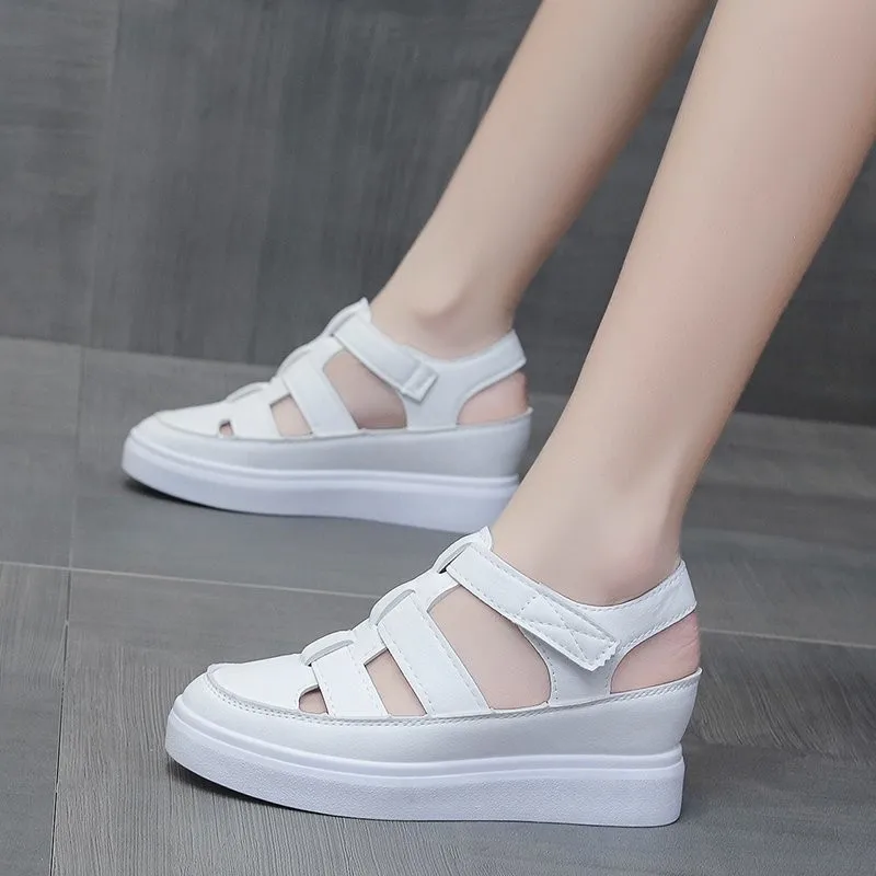 Women's Covered Toe Fashion Hollow Platform Wedge Sandals