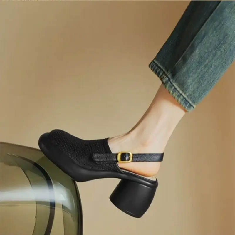 Sandals Round Toe High Heel Sandals For Women Platform Sandals