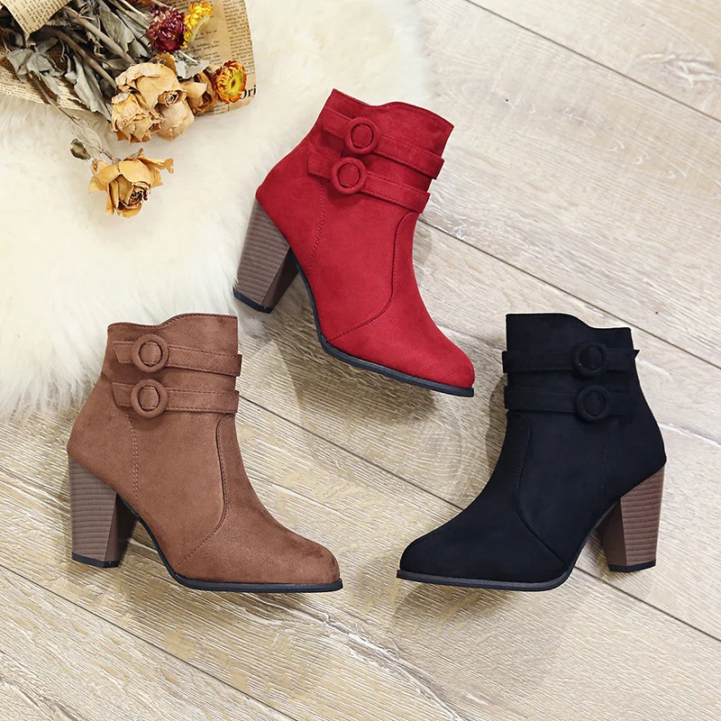 Boots Women Ankle Boots for Women High Heel Women Fashion Zipper Platform Boots Casual Bottines