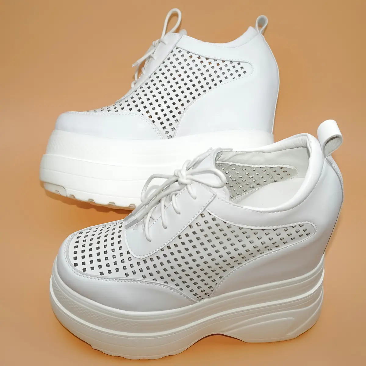 Genuine Leather Wedges High Heel Fashion Shoes