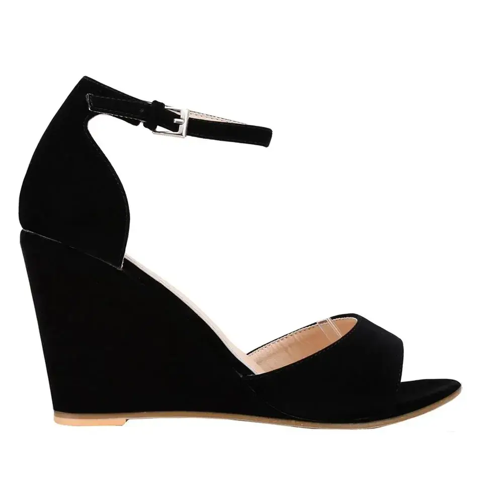 Women Wedge Sandals Sexy Pumps Casual Open Toe Ankle Strap Buckle High Heels