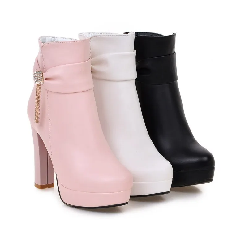 Ankle Boots For Women Platform Fashion High Heel Short Boot