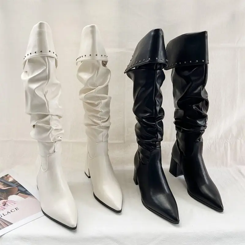 Knee High Pointed Toe High Heel Boots Sexy Evening Footwear