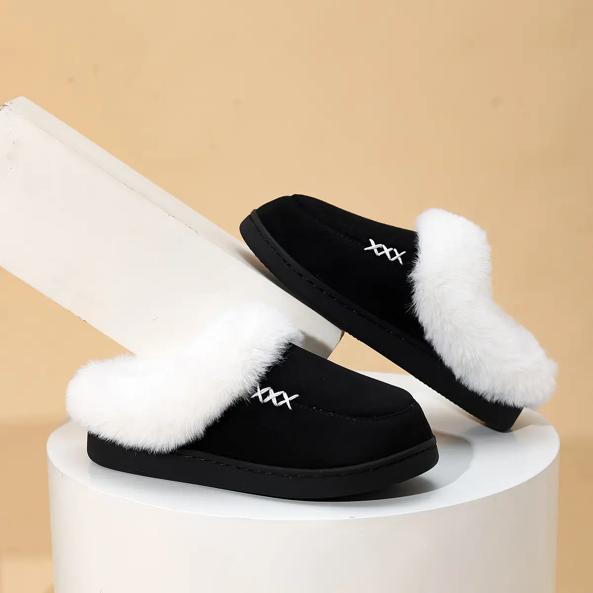 Women's Winter Warm Slippers Thick Cotton Plush Sh...
