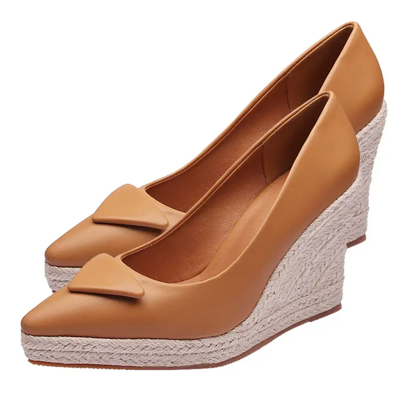 Women Shoes Wedges Pointed Toe Ladies High Heel Shoes