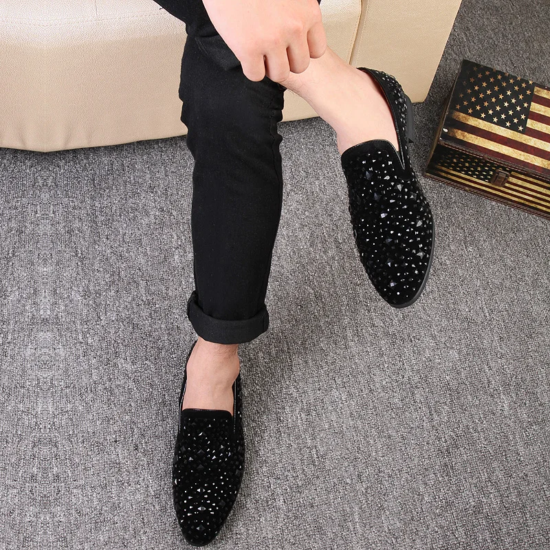 Soft Street-Style Slip-On Loafers for Men Punk Fashion Casual Dress Flats