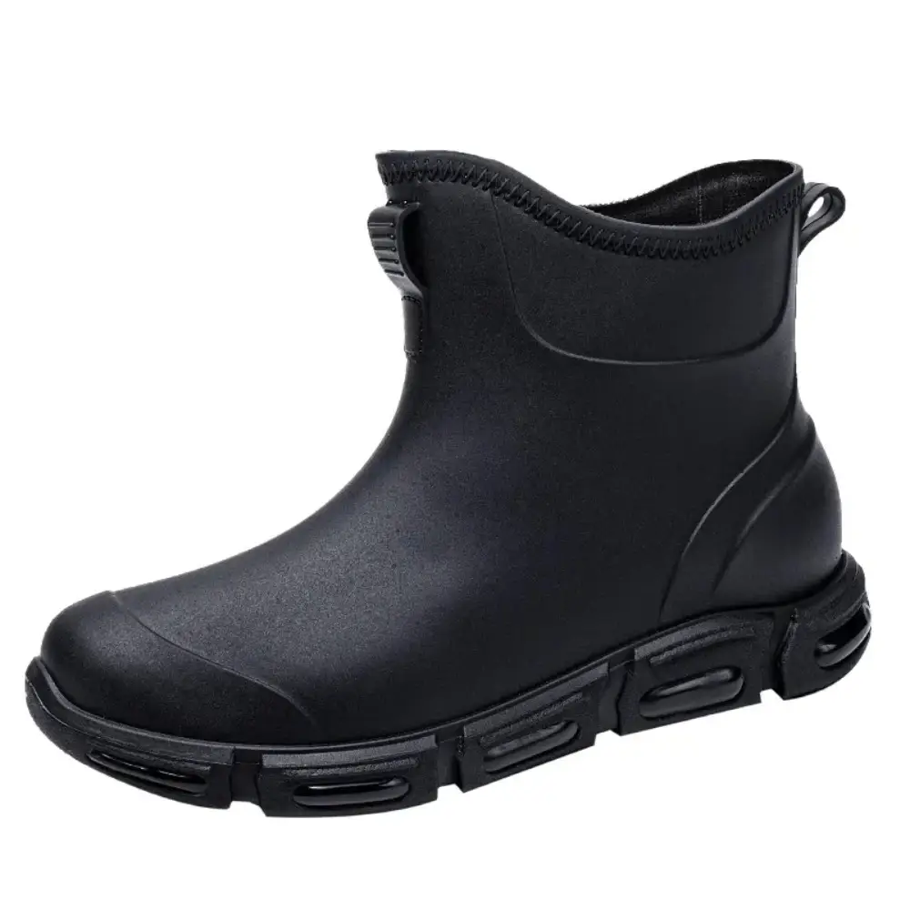 Men's Trendy Waterproof Short Rain Boots Non-Slip ...