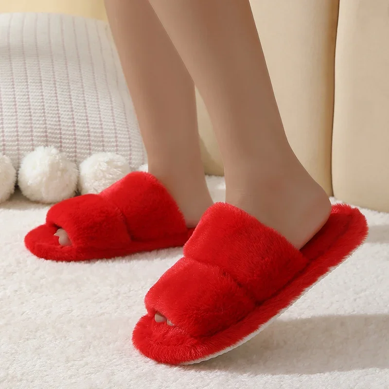 Slippers for Women Open Toe Soft  House Shoes Woman Indoor