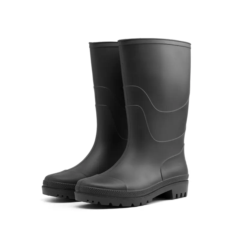 Men's Mid-Calf One-Piece PVC Waterproof Rain Boots...