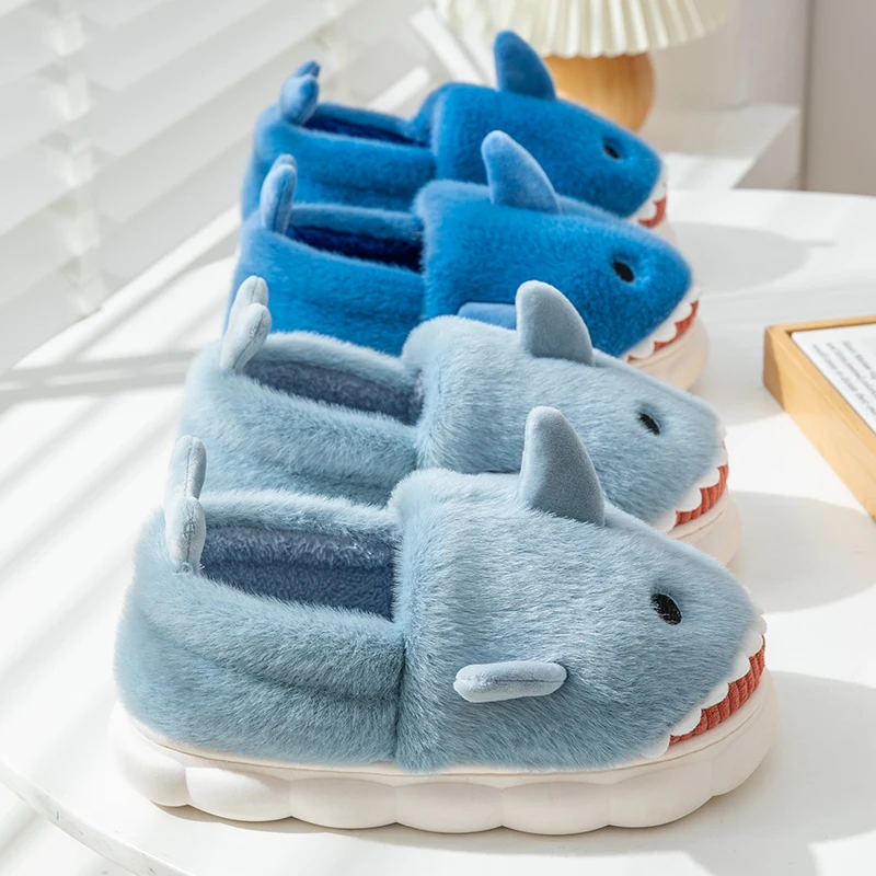 Cotton Slippers for Men Home Outerwear Warm Non-Slip Plush