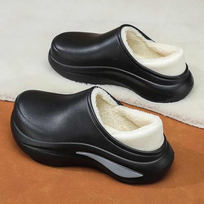 Thick-Soled Cotton Slippers for Men Outer Wear Non-Slip and Warm Cotton Shoes