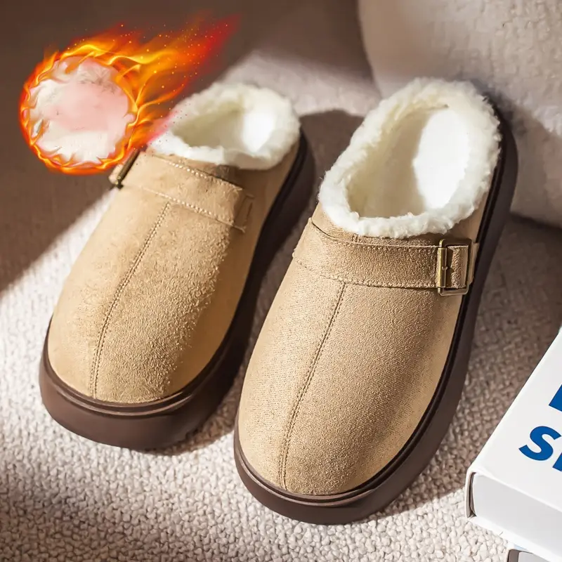 Cotton Slippers for Men Outerwear Home Warm Cotton Shoes Lazy Slip-On Casual Half Slippers