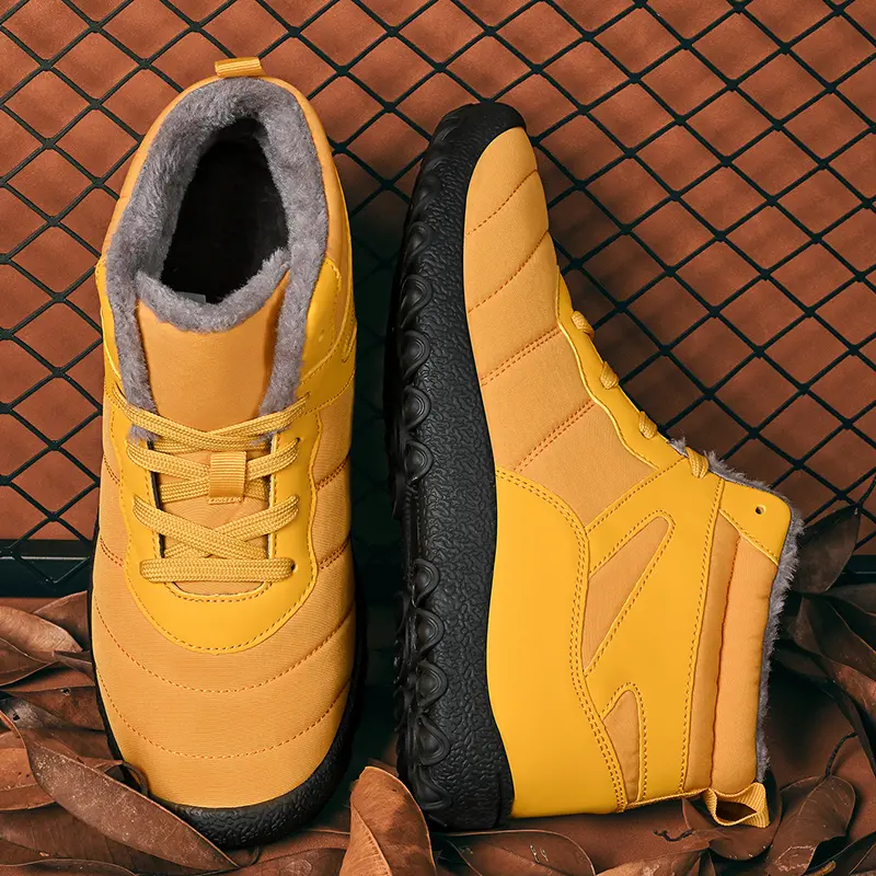 Thick Plush Warm Boots for Men Outdoor Breathable Comfy Cozy Snow Boots Men Windproof Short Boot Shoes