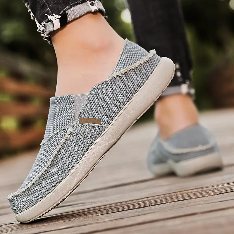Men’s Breathable Canvas Loafers Ultralight Lazy Boat Shoes