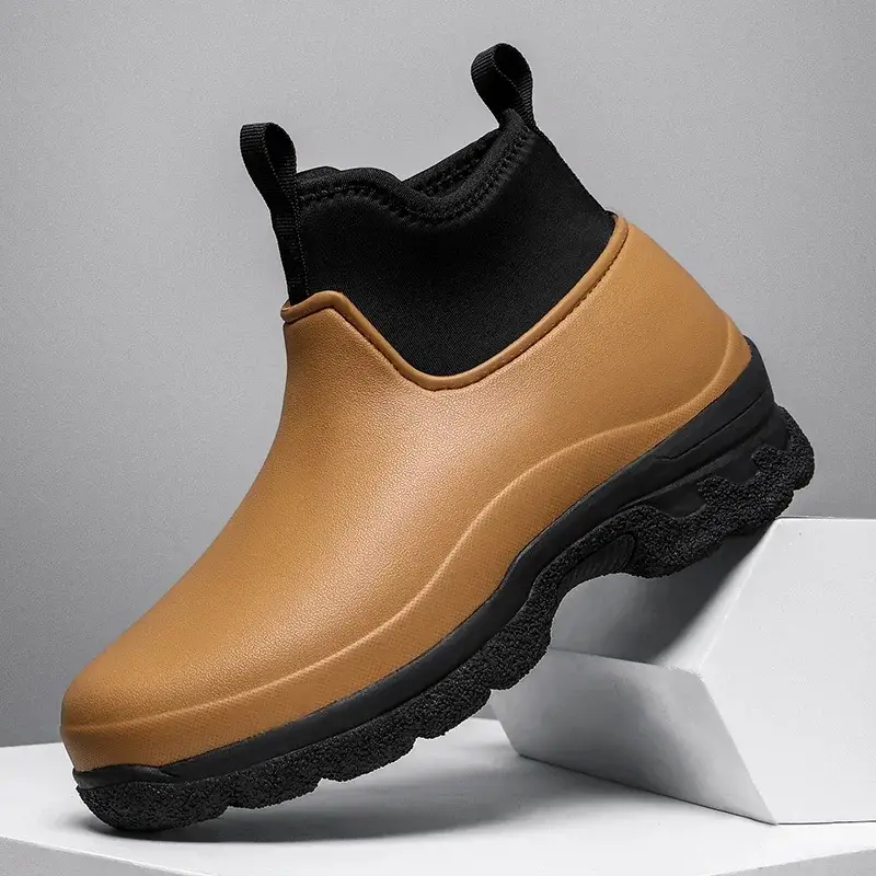 Men's Outdoor Fashion Short Rain Boots Waterproof ...