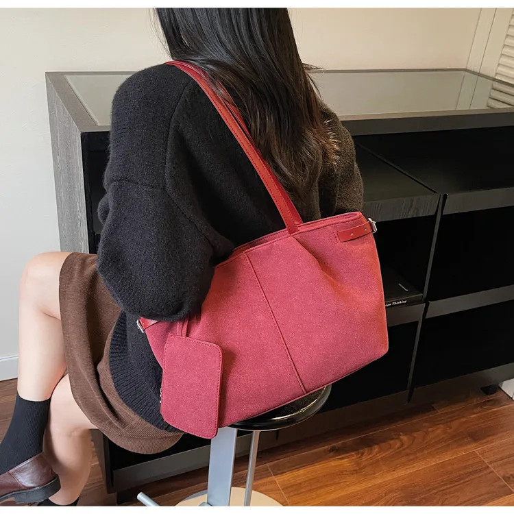 Women's Suede Underarm Casual Shopping Bag