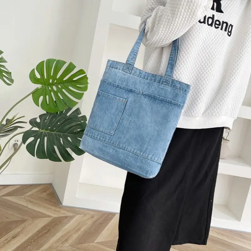 Fashion Casual Denim Tote Bag Large Capacity Shoulder Bag