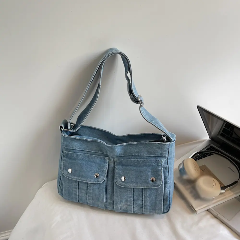 Large Capacity Commuting Casual Denim Shoulder Bag