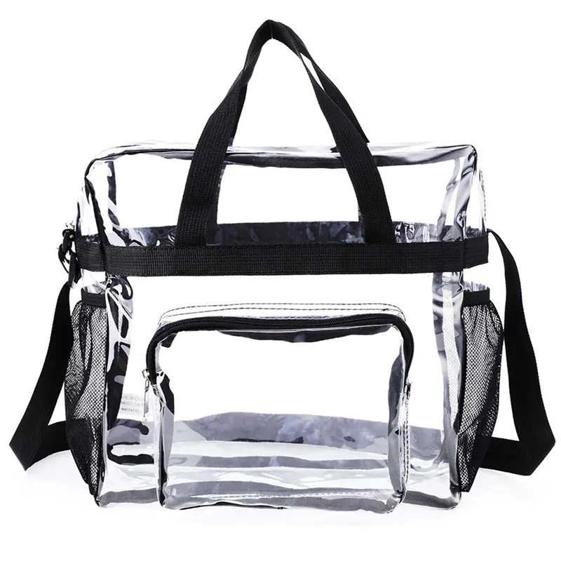 Portable Transparent Shoulder Crossbody Bag Tote Satchel PVC Handbag Large Capacity Clear Bag
