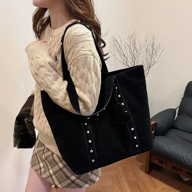 Retro-Style Versatile Solid Color Shoulder Bag For Commuting