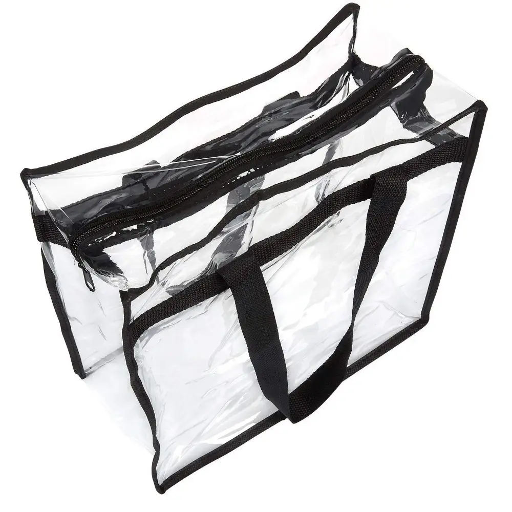 Clear Tote Bags Large Capacity Transparent Shoulder Bag With Zipper
