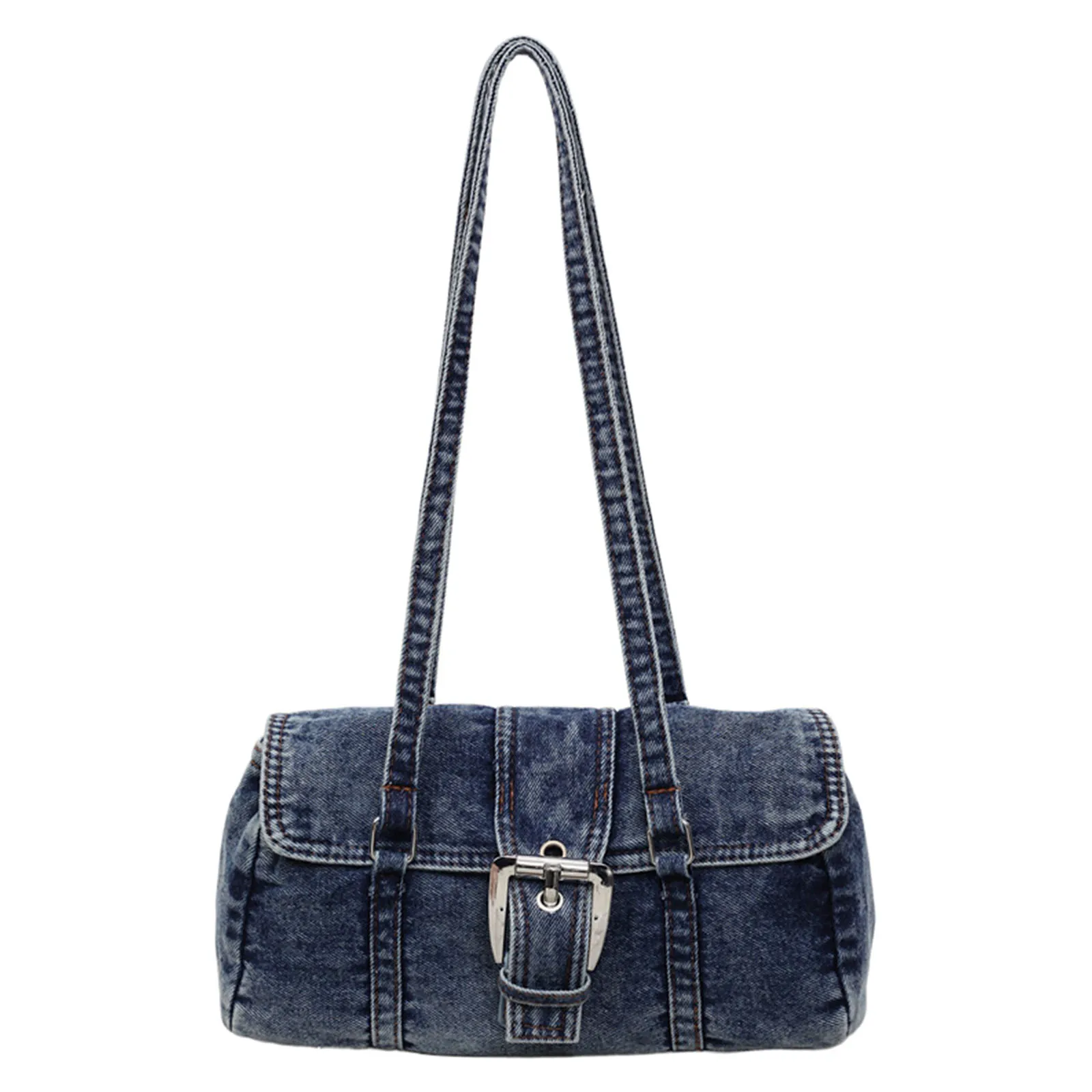 Denim Square Shoulder Bags Solid Color  Handbag