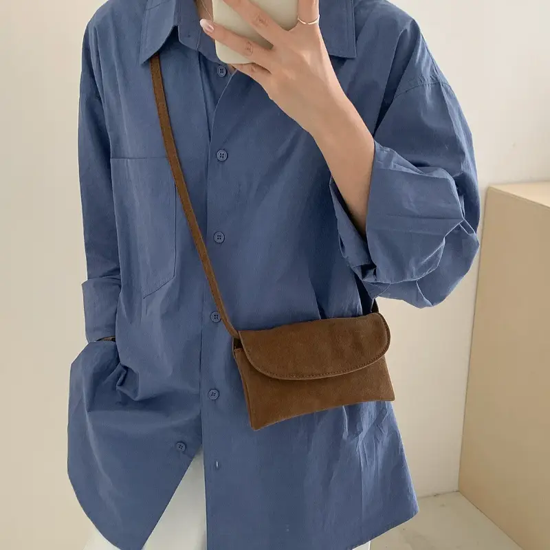 Stylish Solid Color Small Square Crossbody Bag