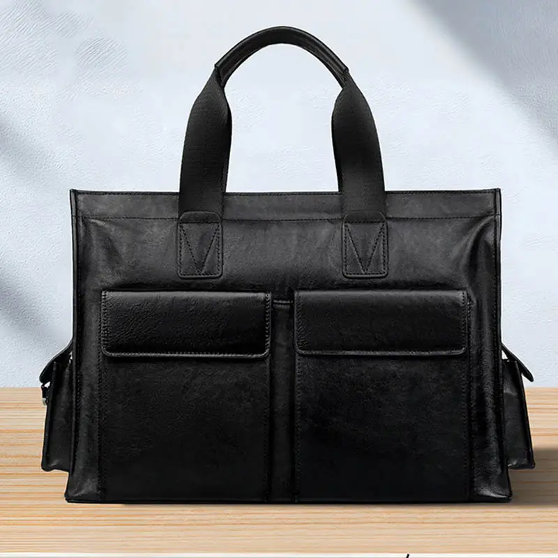 Genuine Leather Bag Business Men's Briefcase Computer Bag