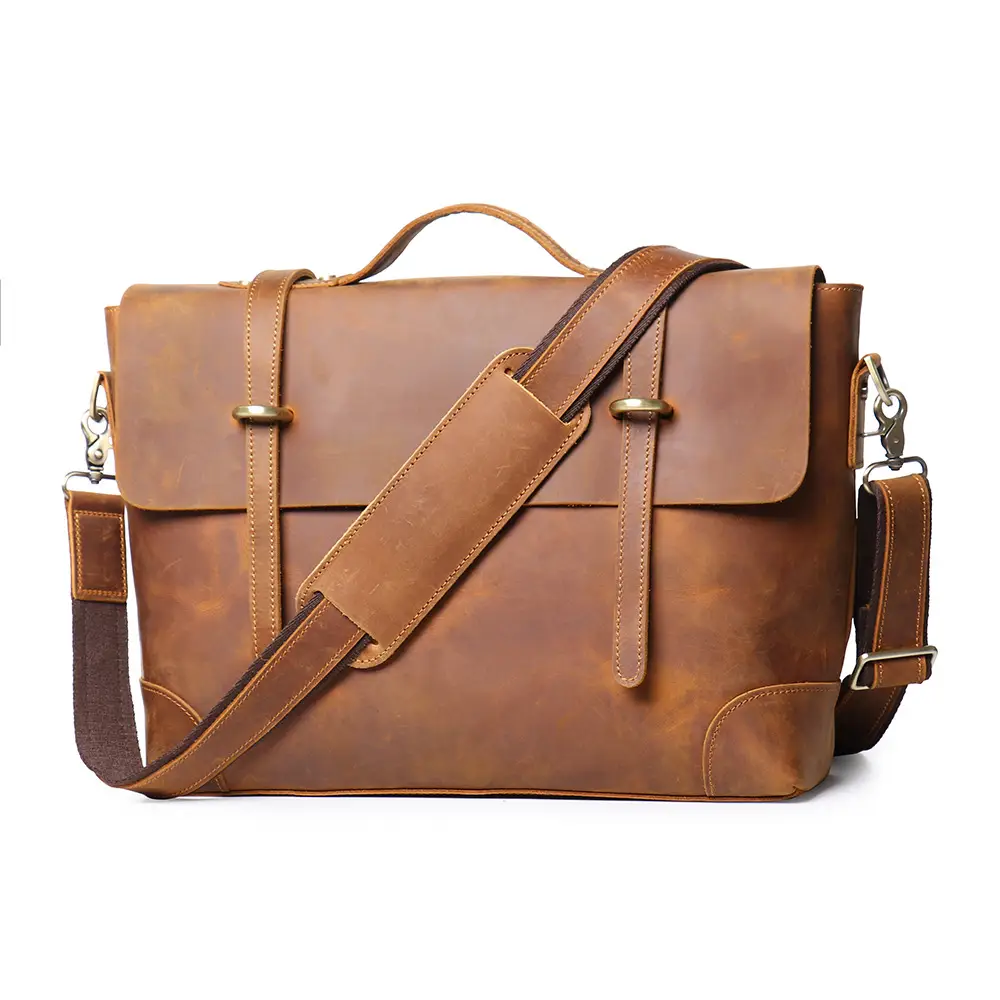 Business Genuine Leather Briefcase Handbag Cow Lea...