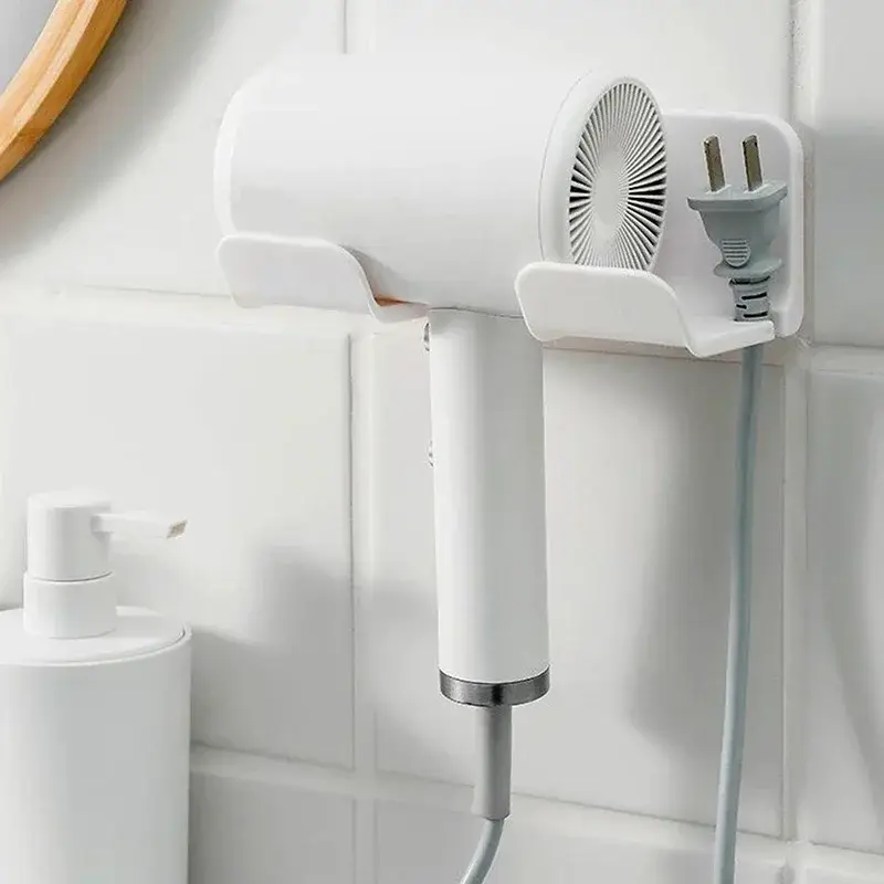 Wall-Mounted Hair Dryer Holder And Storage Rack