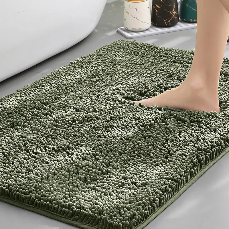 Fluffy Soft And Machine-Washable Rectangular Bathroom Anti-Slip Mat