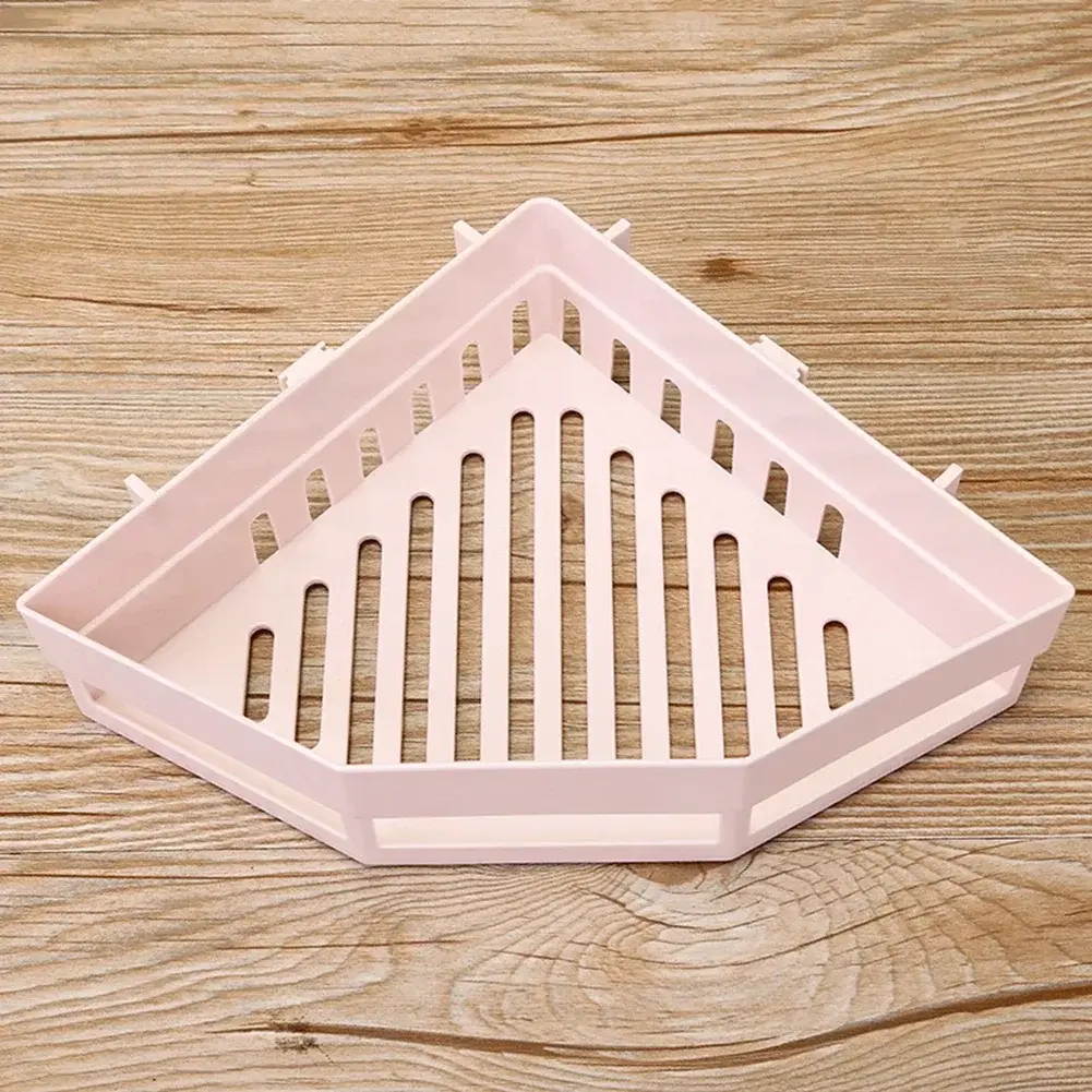 Plastic Triangle Bathroom Shelf Organizer Storage Basket Bathroom Corner Shower Rack Holder