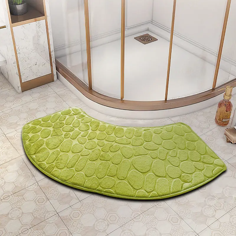 Non Slip Bathroom Mat Cobblestone Embossed Bath Mat Absorbent Doormat Carpet Door Floor Mat Machine Wash Dry Quickly