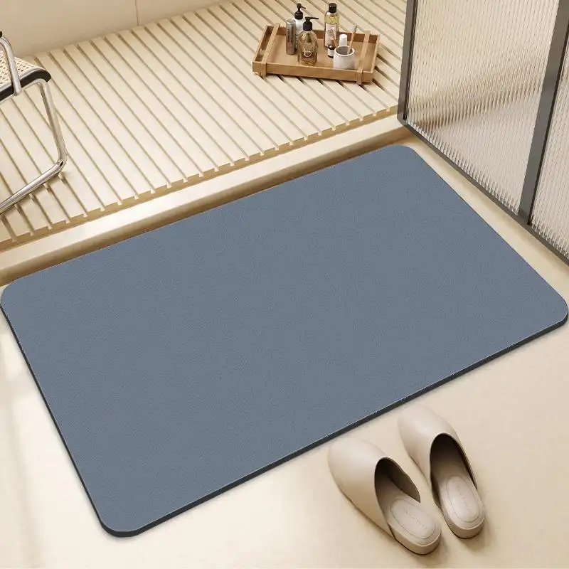 Diatomite Bath Mat Non-Slip Quick Dry Super Absorbent Shower Mat Washable Bathroom Mat