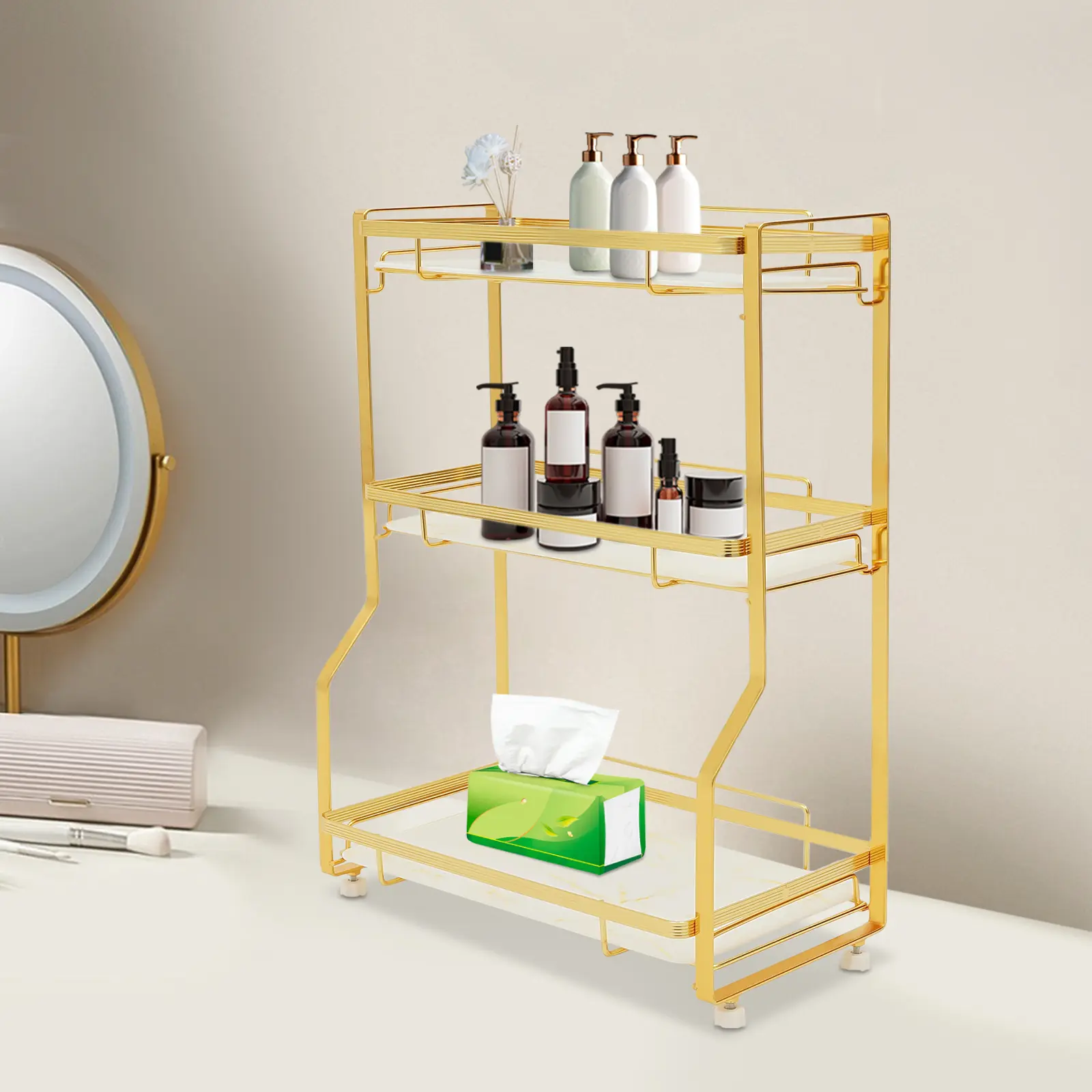 Three-Tier Bathroom Countertop Storage Rack