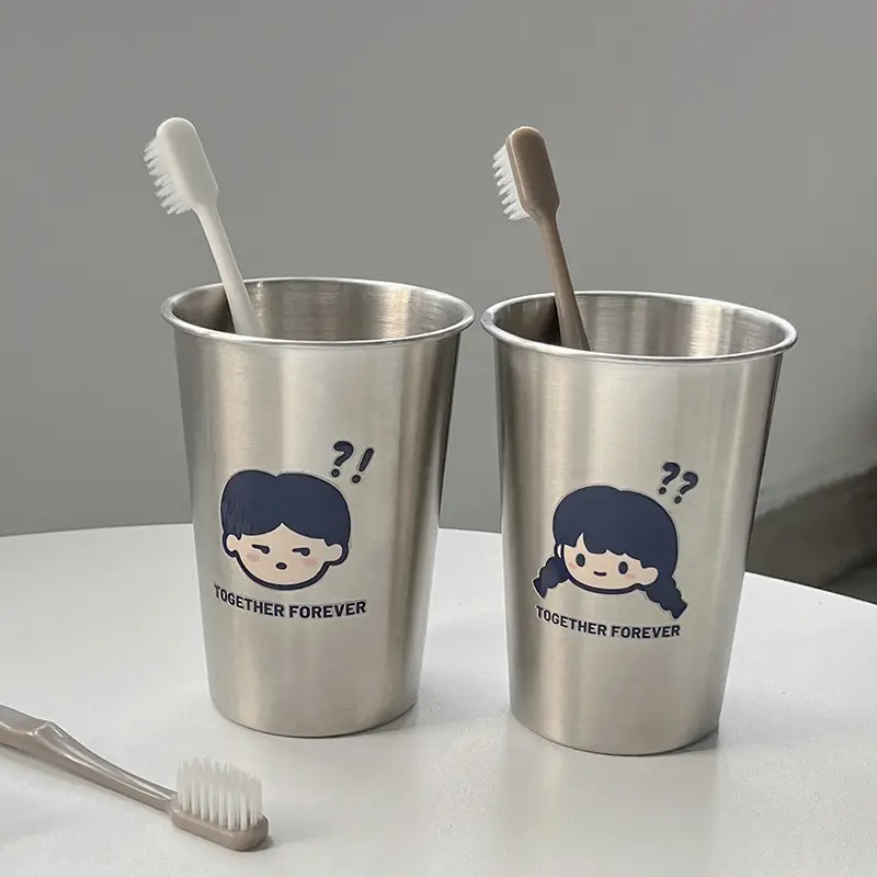 Thickened Anti-drop Stainless Steel Toothbrush Cup Mouthwash Cup