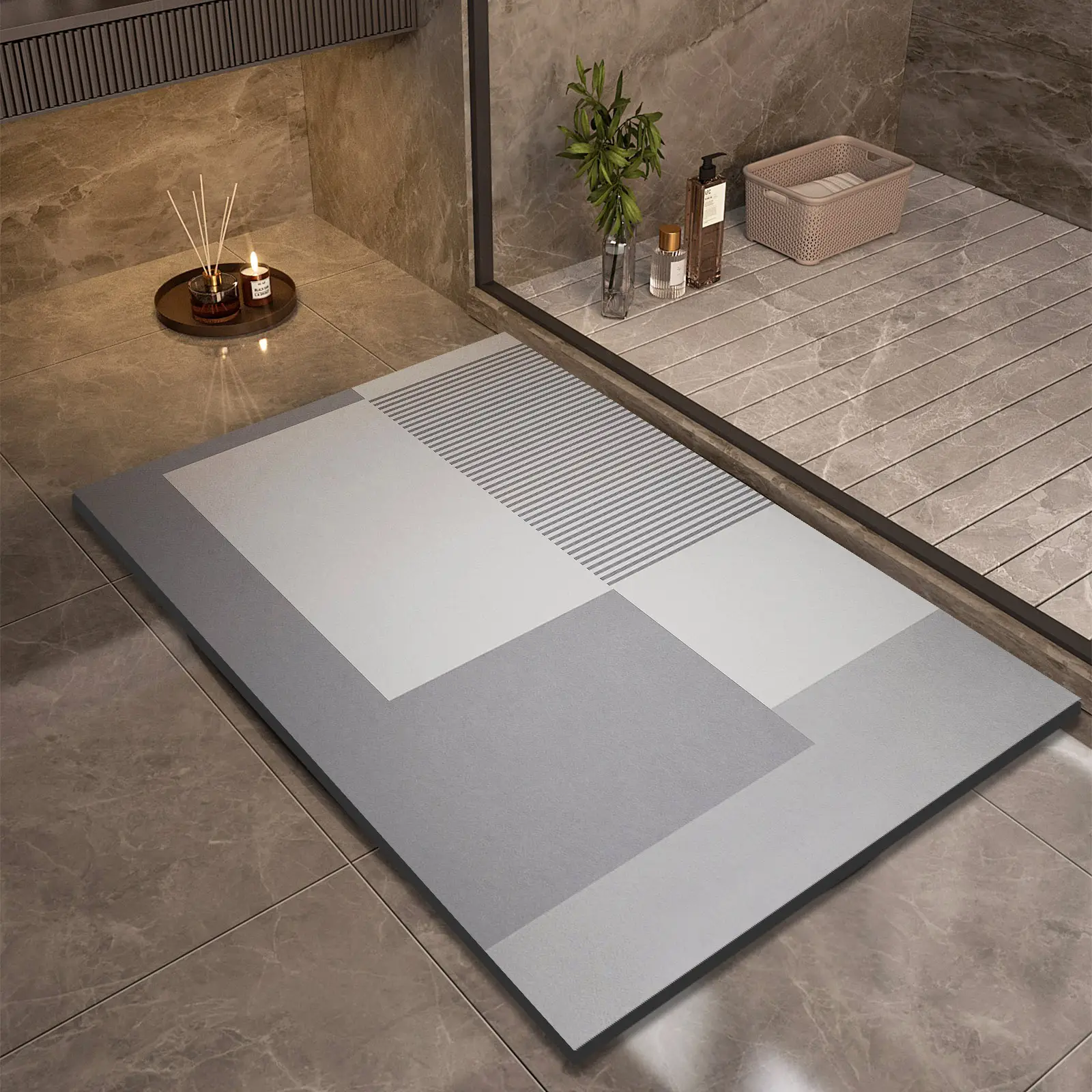 Bath Mat Bathroom Super Absorbent Shower Foot Mats Non Slip Quick Dry