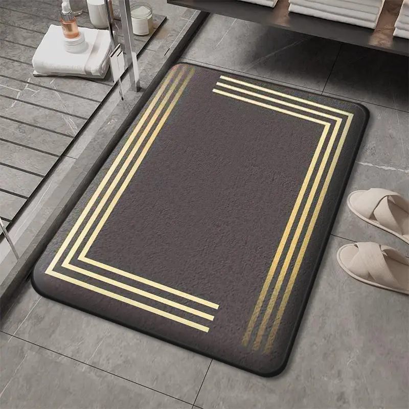 Bathroom Absorbent Foot Mat Toilet Anti-Slip Mat Shower Room Carpet Dirt-Resistant