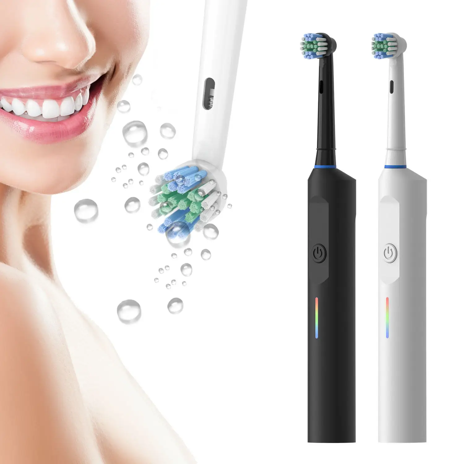 Electric Toothbrush Rotary Round Head Adult Soft Bristle Induction Automatic Set